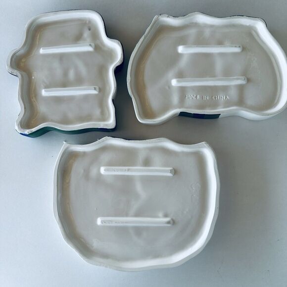 House of Lloyd Snowman 3 piece Ceramic Snack Tray Christmas Original Box - Picture 3 of 9